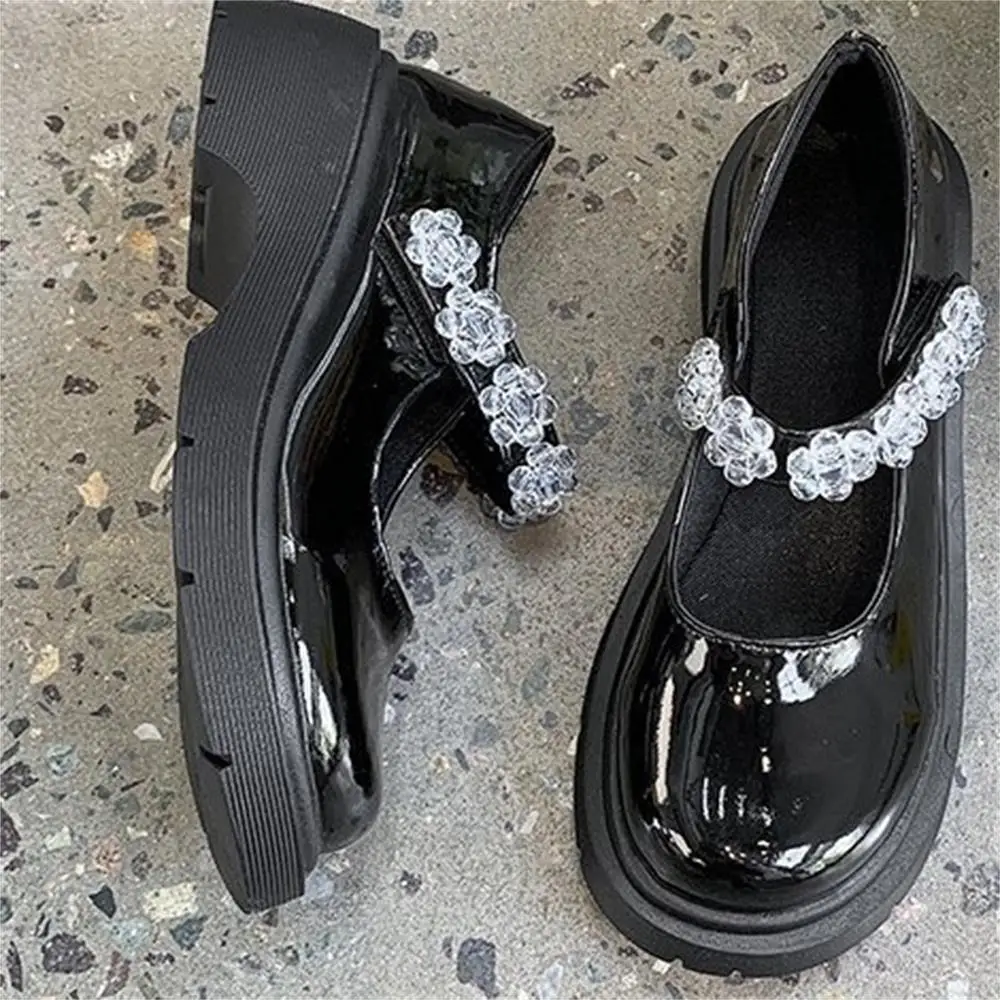 

Роскошные брендовые модные женские туфли Стразы с ремешком с пряжкой Туфли Мэри Джейн женские туфли на платформе женские туфли