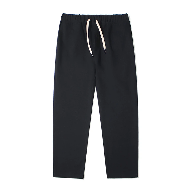 

FGKKS Men Casual Trousers Spring Autumn New Male Solid Color Drawstring Pants Men's 97% Cotton Breathable Comfortable Pants