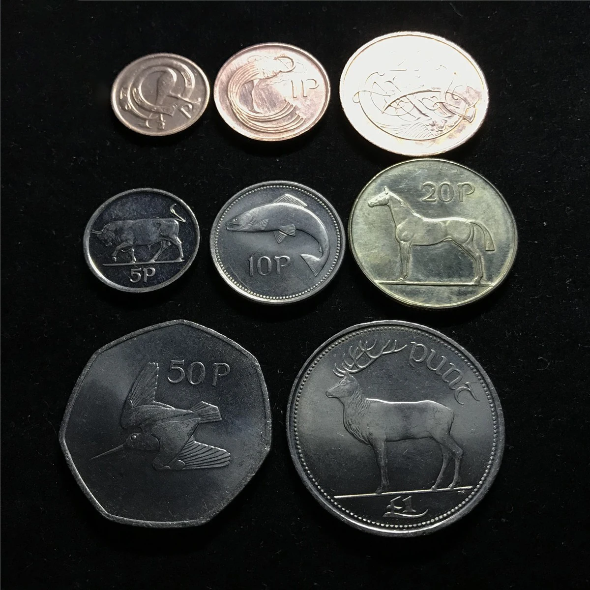 Набор из 8 предметов монеты Ирландии Пенни фунта европейская Коллекция 100%