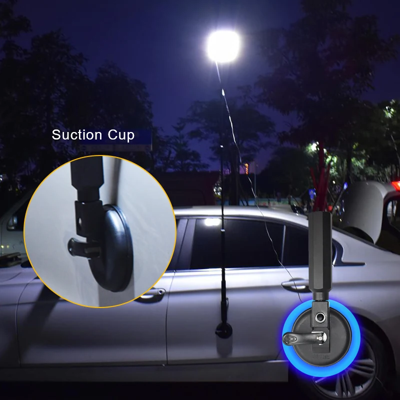 구매 야외 휴대용 Led 스포트 라이트 충전식 LED 작업 램프 Cob 텔레스코픽 기둥 캠핑 조명 낚시 도로 여행 파티