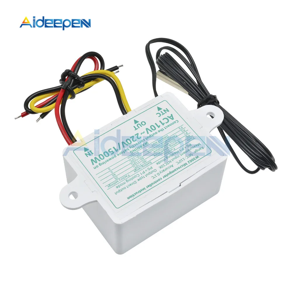 XH-W3002 AC 110 V-220 V цифровой светодиодный регулятор температуры 10A термостат термостатический переключатель управления с датчиком W3002