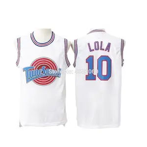costume space shirts jam tops movie tune lola squad bunny 10 basketball jersey stitched white color s m l xl jordan tops tee free global shipping