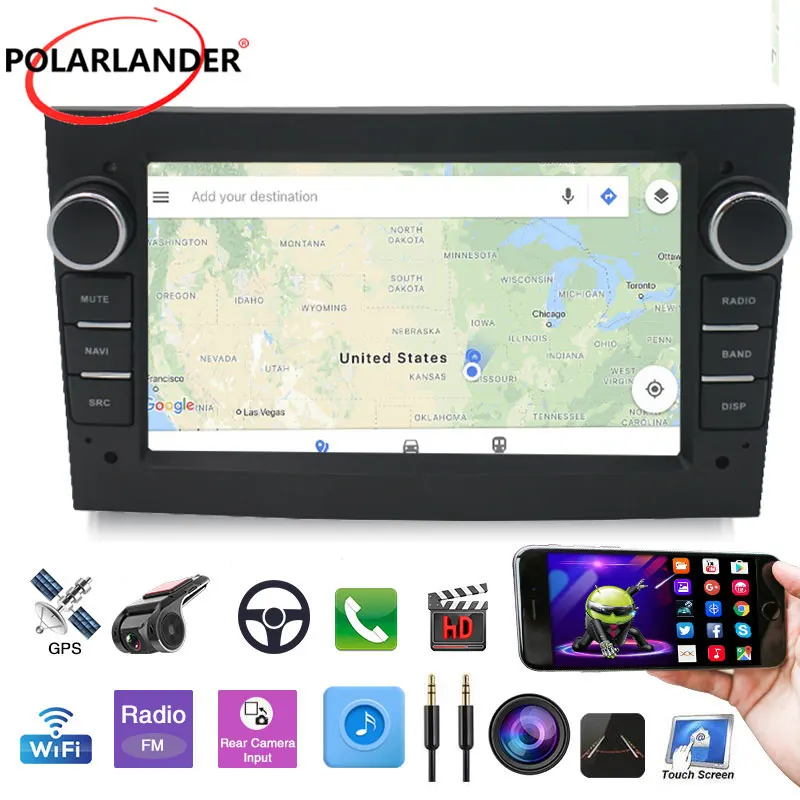 Автомагнитола 2 Din 7 дюймов Android 9 1 Гб + 16 ГБ навигация Gps двойной USB Bluetooth 4G Wi-Fi 2.5D IPS