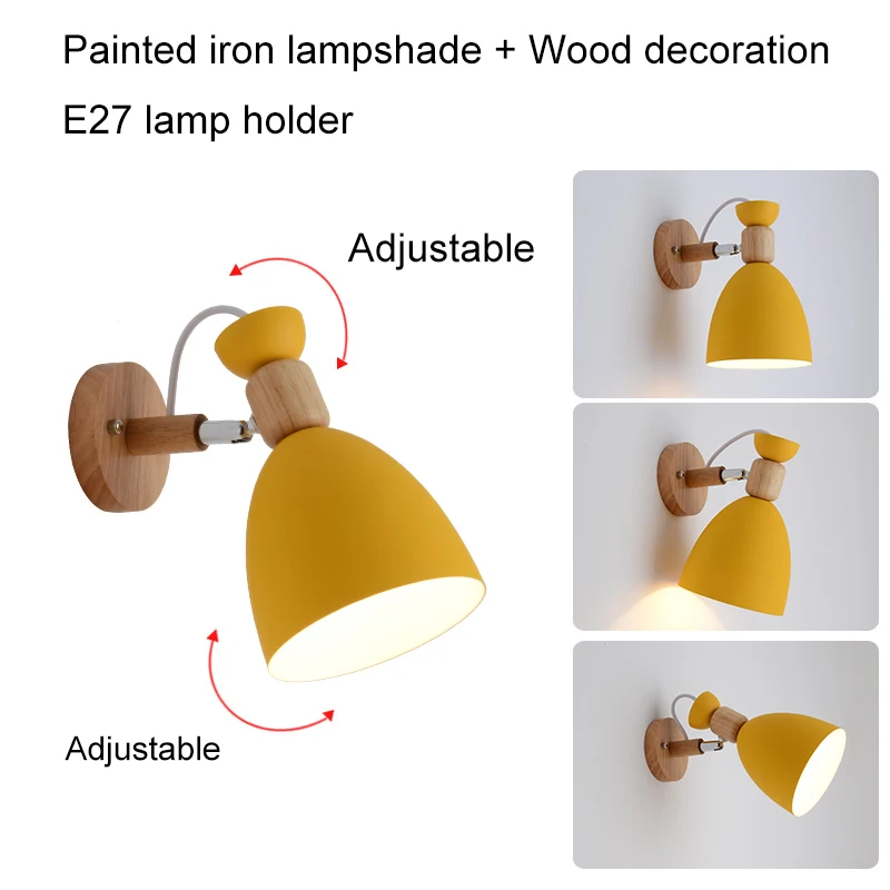 Светодиодный настенный светильник Регулируемая лампа для спальни Скандинавская