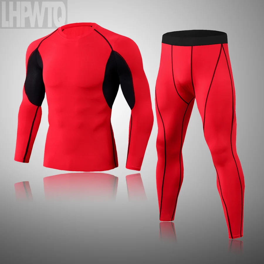

Фирменная мужская спортивная одежда, комплект термобелья для тренировок на тренировках в поездках, плотный компрессионный комплект для бе...