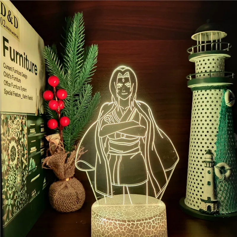 Детский светодиодный ночник в стиле аниме Tsunade Naruto для спальни украшение дома 3D