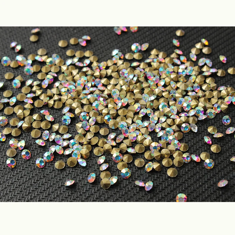 Crystal AB 100/300/500 шт. Смешанный размер блестящий кристалл/AB стеклянные остроконечные Стразы для изготовления ювелирных изделий для ногтей, для украшения одежды - Цвет: Crystal AB