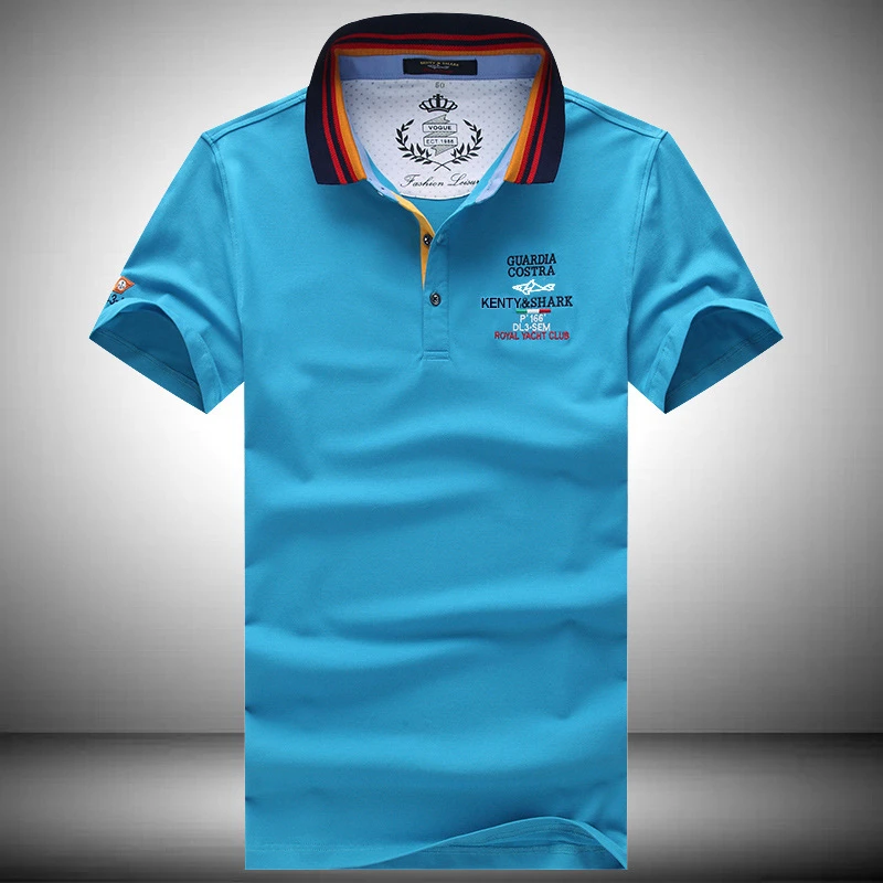 

Stand New Summer Collar Thin Male High Quality Solid Camisa Polo Masculina Shirt Men Shark Brand Casual Cotton Short Sleeve Tops