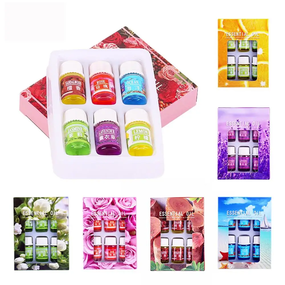 

6Pcs 3ml Rose/Lavender/Ocean Natural Fragrance Essential Oil for Aroma Diffuser