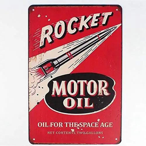 

Metal Tin Sign Rocket Motor Oil Decor Bar Pub Home Vintage Retro Poster TIN Sign 7.8X11.8 INCH