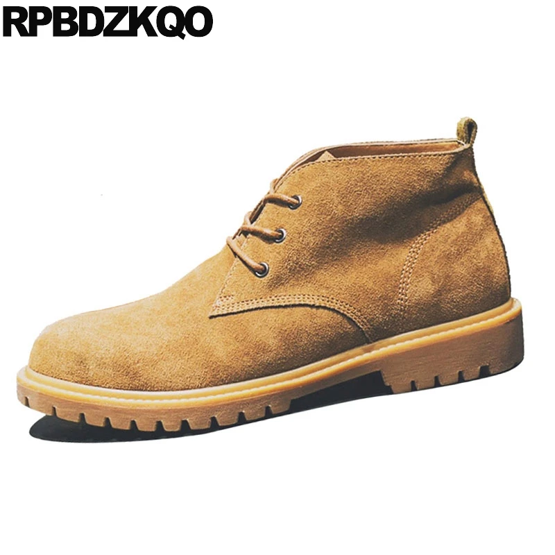 Ботинки рабочие коричневые осенние на шнуровке Корейская Осенняя защитная обувь