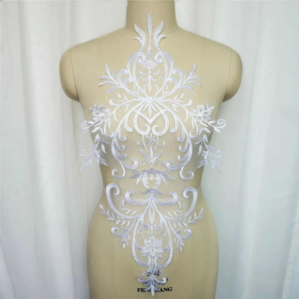 Черно белая красная кружевная ткань вышитая искусственная барочная отделка