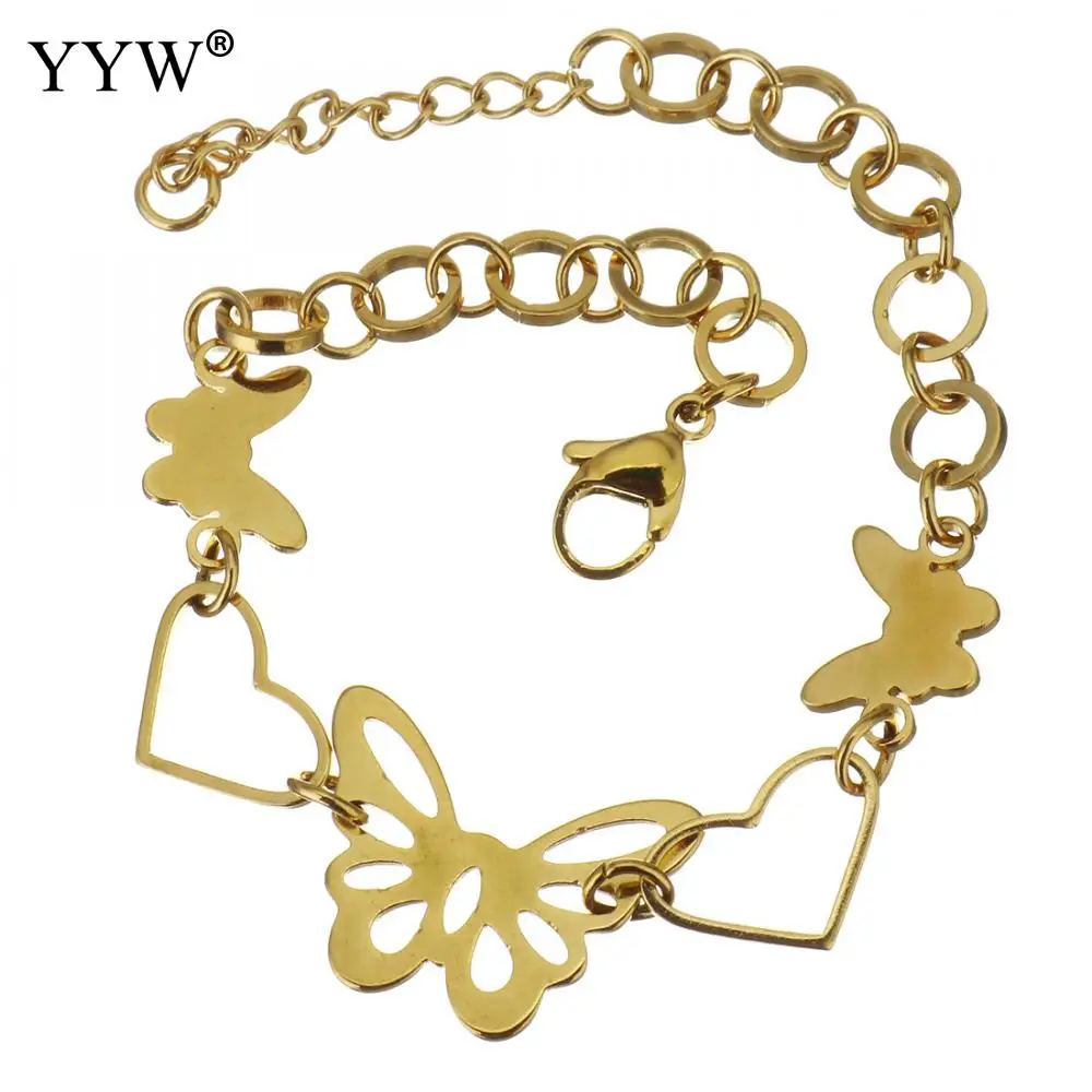 5 прядей золотой женский браслет из нержавеющей стали ювелирные изделия полые