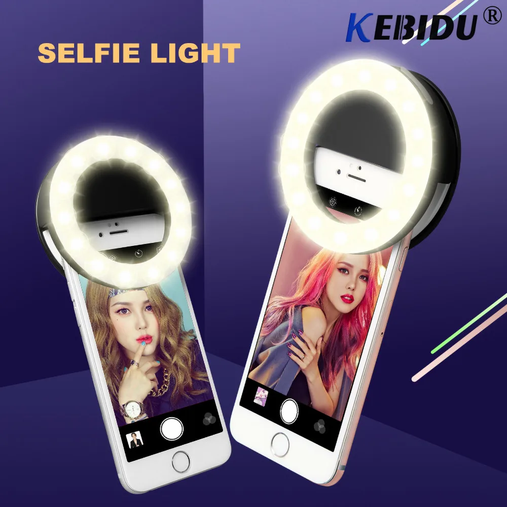Kebidu селфи светодиодный кольцевой вспышка Lumiere телефон портативный мобильный