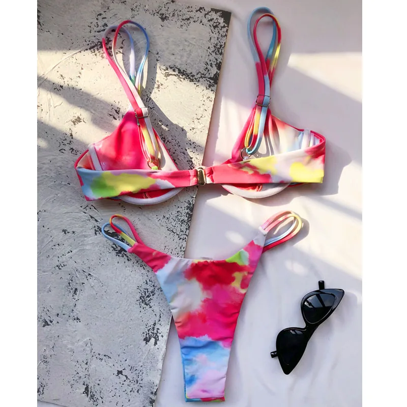 

Swimsuit 2020 Thong Bikini Steel Prop Swimwear Women String Bikini High Cut Brazilian Biquini Beach Plavky Ladies Micro Swimsuit