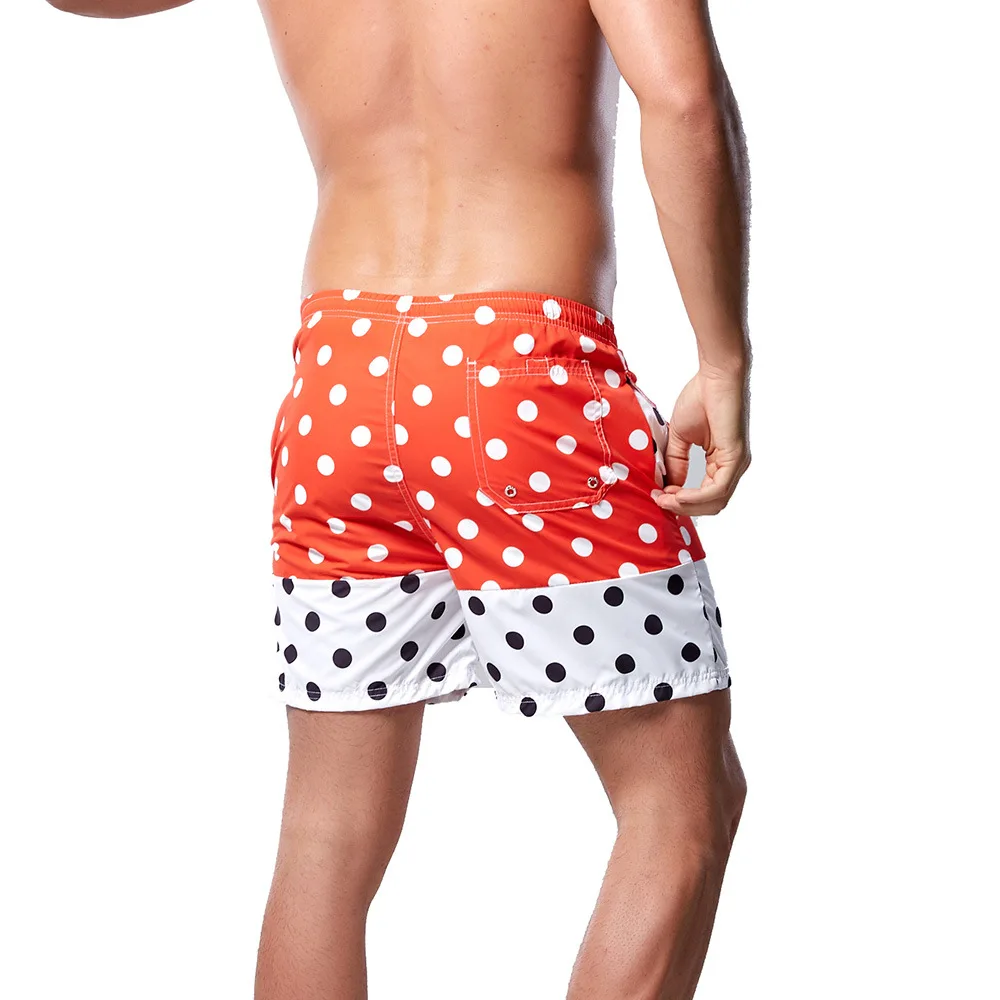 

NEW Beach board Shorts Mens swim surf Trunk Summer Short Pants dot Print Breathable Quick Dry Swimwear Shorts Plus Size Summer