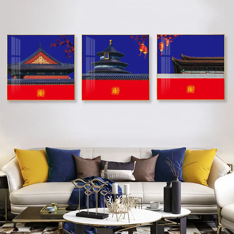 

New Chinese Moon Red Birds Modern Pictures Painting Art Canvas Oil Printing Wall Poster for Living Room farmhouse decor UnFramed