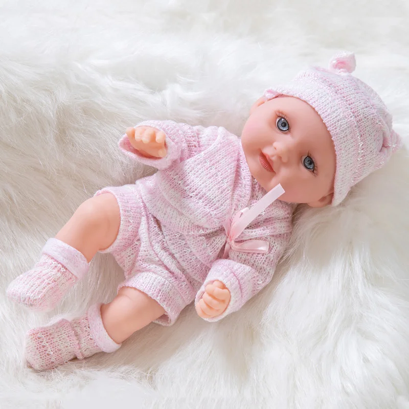 

11inch Reborn Doll Baby Silicone Reborn Doll 35cm Vinyl Doll Toys Real Lifelike Blue Eyes Play House Toys For Girl Birthday Gift