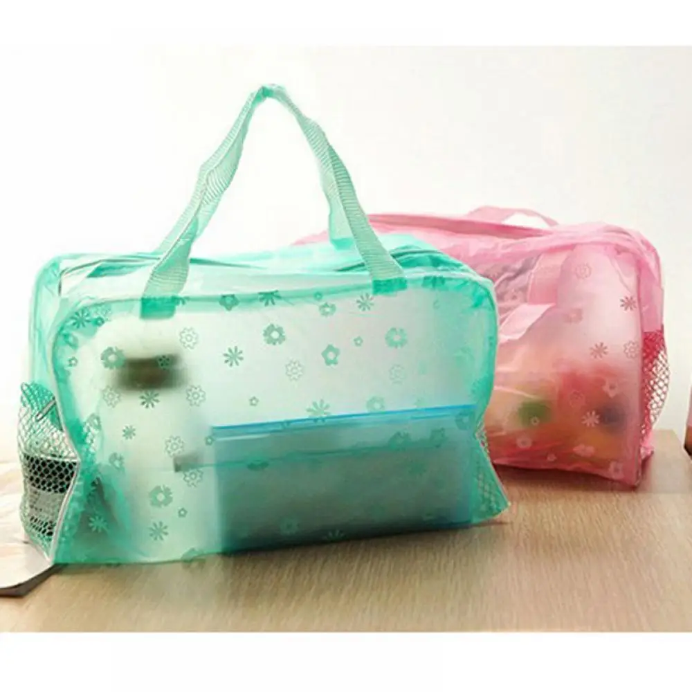 Прозрачная Водонепроницаемая косметичка для макияжа с цветочным принтом