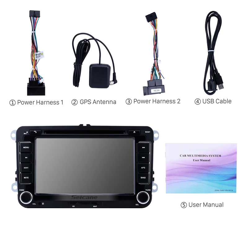 Автомобильный мультимедийный плеер Seicane DVD проигрыватель 2DIN с GPS навигацией для