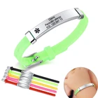 Персональный детский медицинский браслет с оповещением, для маленьких девочек и мальчиков, силиконовый ремешок с биркой из нержавеющей стали, напоминание об экстренной ситуации на заказ