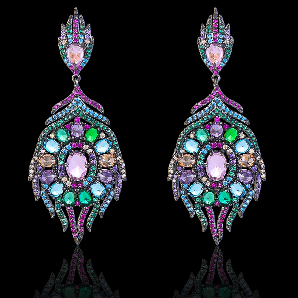 Модные новые разноцветные Волшебные бразильские висячие серьги в стиле ретро