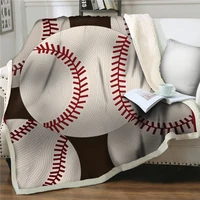 throw blanket baseball 3d fleece blanket thicken warm soft flannel sherpa blankets sofa bedding bedspread easy wash quilts cover
