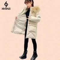 20 degrees winter girls long parkas jacket casual slim shiny fabric hooded thick warm parkas coat 2022 fashion outwear parkas