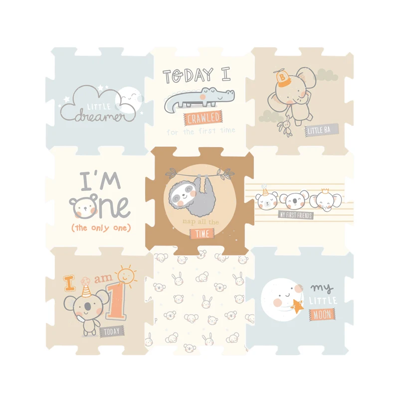 BabyGo 9 шт. детские головоломки игровой коврик XPE пены водонепроницаемый 82*82*2 см утолщенный детский ползающий коврик для гостиной активности напольный коврик - Цвет: B