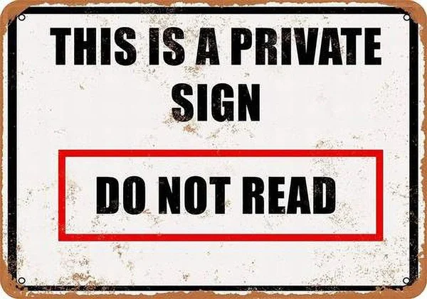 

Do Not Read Retro tin sign nostalgic ornament metal poster garage art deco bar cafe shop
