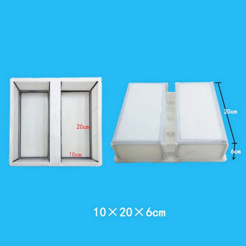 10x20x6cm Пластиковая форма для изготовления дорожек для сада, форма для мощения цемента, форма для дорожного бетонного тротуара, форма для патио, форма для дорожного бетона - Цвет: 10x20x6cm