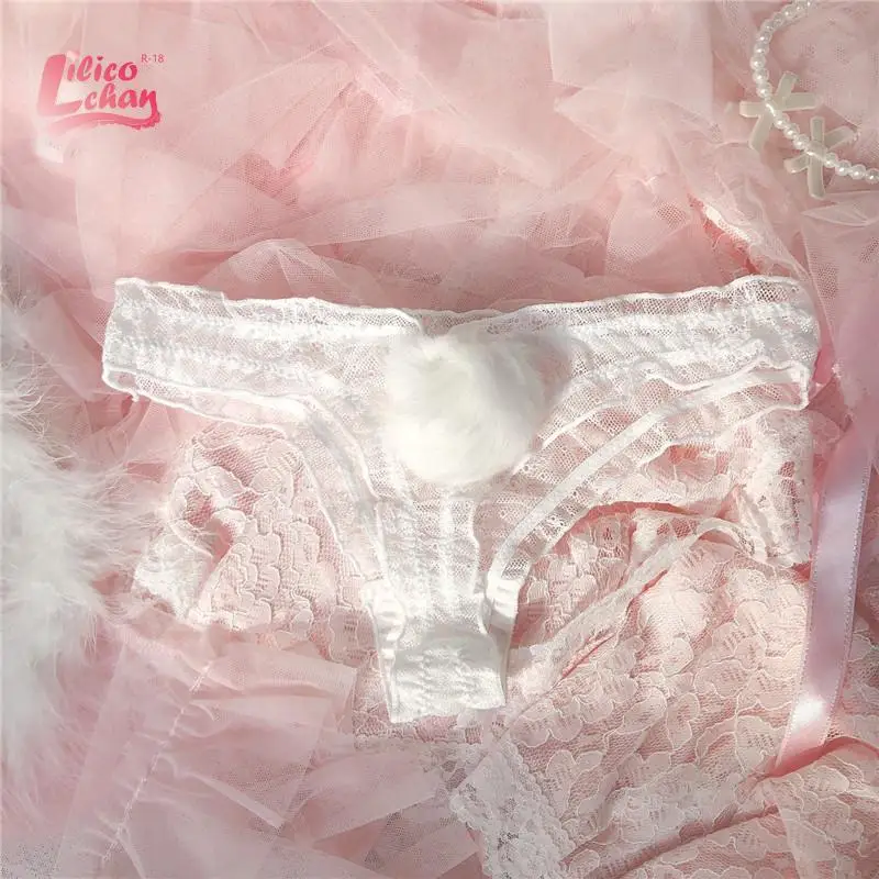 Новинка 2020 г. милые женские стринги с милым хвостом трусики в стиле &quotЛолита&quot
