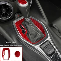 carbon fiber for chevrolet camaro 2016 2019 accessories car interior trim car gear shift panel cover sticker carbon moulding lhd