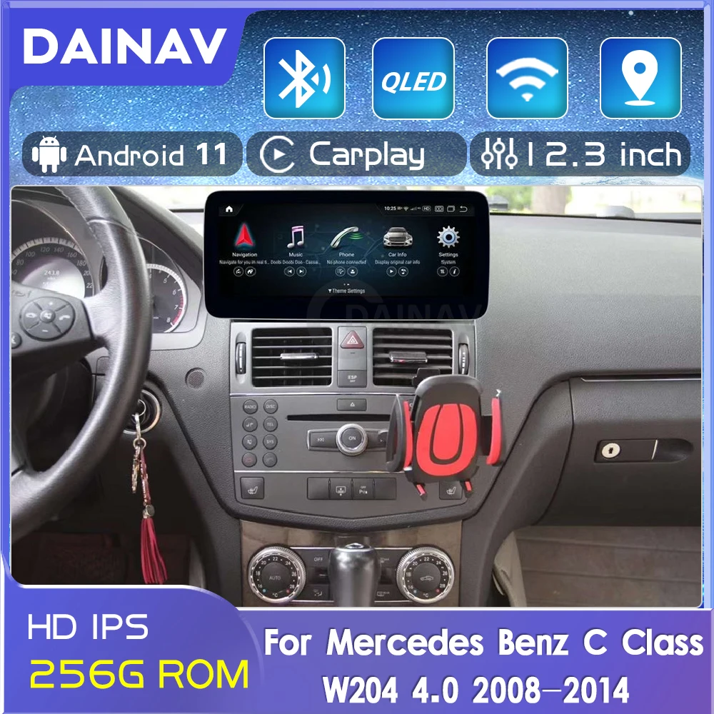 

Автомагнитола на Android 11,0, 256 ГБ, GPS-навигация, Авторадио для Mercedes Benz C Class W204 4,0 LHD 2008-2014, мультимедийный плеер, стерео