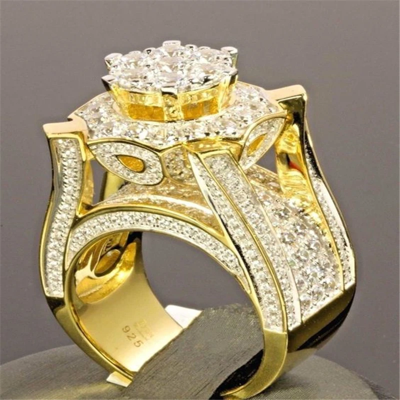 Ring N988 Большое Круглое кольцо с морским микро-покрытием CZ в стиле хип-хоп-рок, кольцо из кубического циркония, роскошное ювелирное изделие в подарок L5N959 - Цвет основного камня: Ring N988