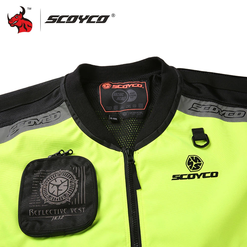 Светоотражающий Жилет SCOYCO для мотоцикла зеленый M XXL|xxl|xxl m |