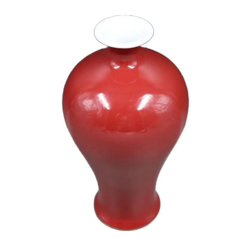 Китайская старая цветная красная глазурованная Сливовая бутылка фарфоровая