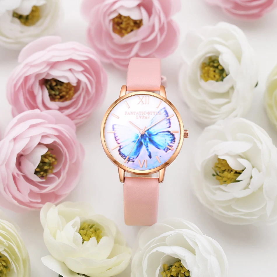 Элегантные женские часы с кожаным ремешком роскошные кварцевые наручные модные