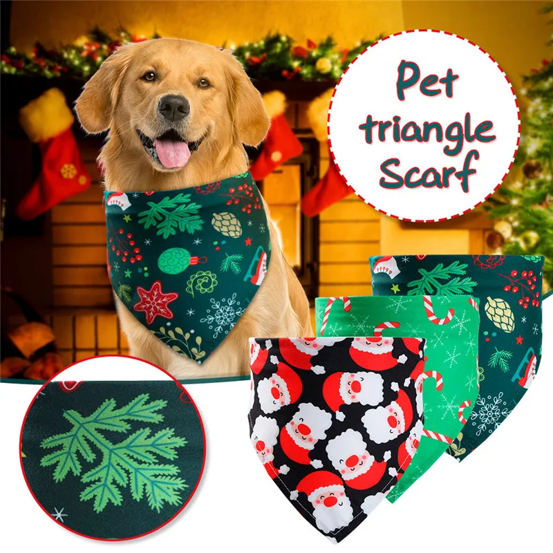 

7 Colors Fashion Cats Neck Puppy Dog Printed Pattern Single Layer Polyster Pet Scarf Christmas Pet Scarf Cat Scarf