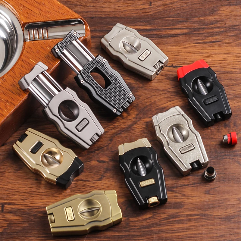 Креативный резак для сигар 3 в 1 с дыроколом и держателем ножницы из нержавеющей