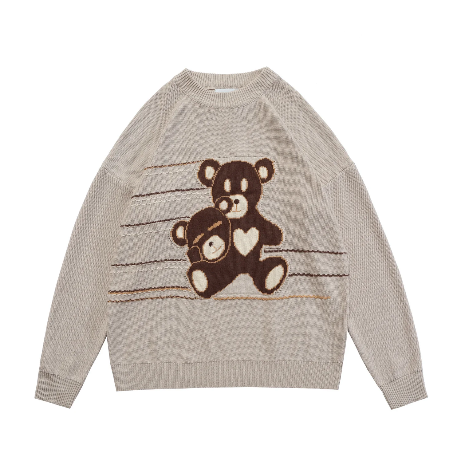 

BLACKAIR Kawaii bear cartoon sweaters streetwear Harajuku trendy men couple sweater 2022 new casual winter pullover GM17