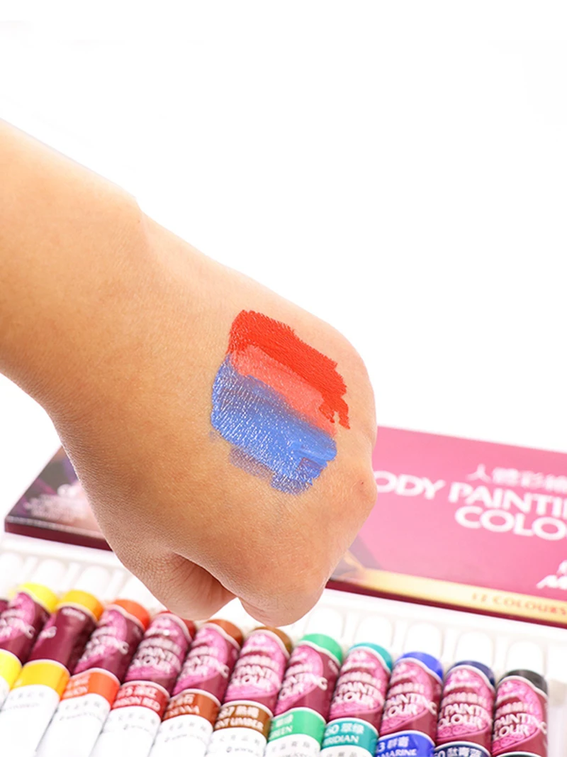 Маскарадный пигмент Madisi для нанесения краски на тело 12 цветов мл | Канцтовары