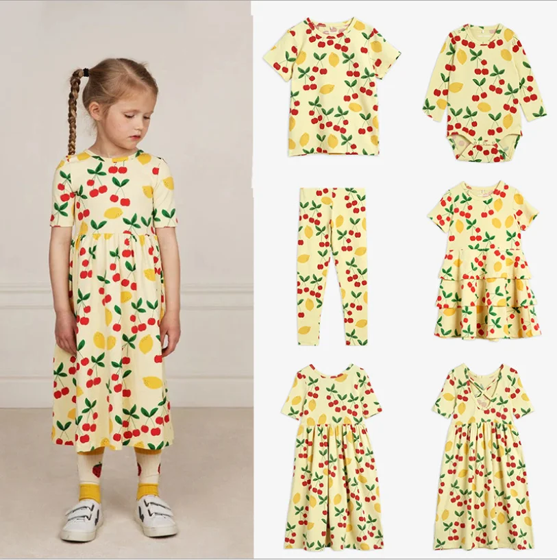 

Summer Girls' Clothing 2021 New Summer Girls' Dresses Cartoon Fashion Baby T-Shirt Boys' Clothing Children's Suit Sister Suit