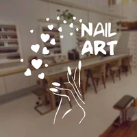 nails art window decals love beauty salon woman hands wall sticker vinyl interior manicure design decor mural removable a507