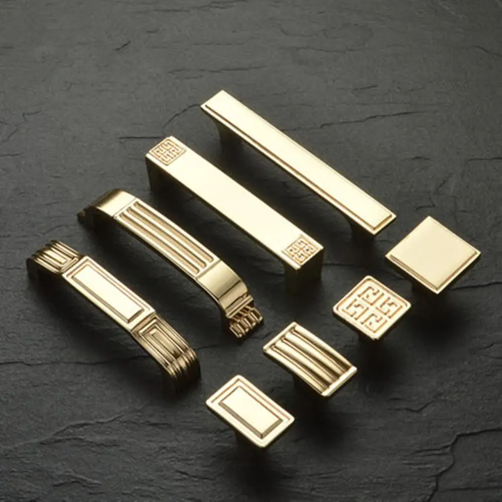 Европейская яркая Золотая твердая медная ручка твердый стеллаж шкаф книжный для