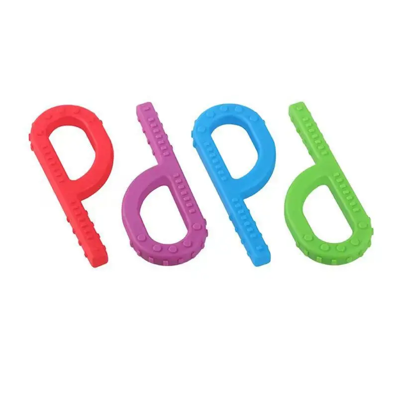 Силиконовый D P образный захват для детей, прорезыватели для зубов, игрушка для детей, аутизм, оральный мотор, жевательные инструменты