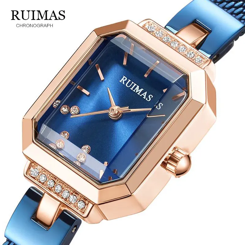 RUIMAS роскошные дизайнерские Брендовые женские повседневные кварцевые часы с