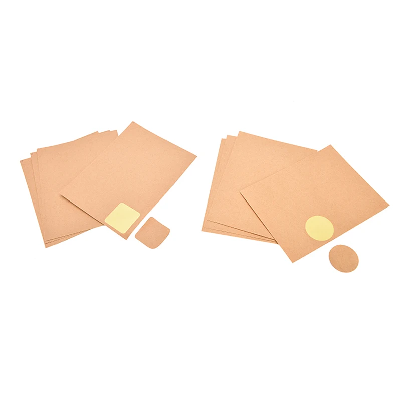 НОВЫЙ крафт Бумага 4 листа наклейки из крафт-бумаги волнистый круглый пустой