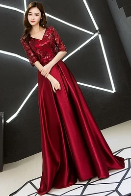 Женское длинное вечернее платье JIN IS золотистое ТРАПЕЦИЕВИДНОЕ ПЛАТЬЕ с