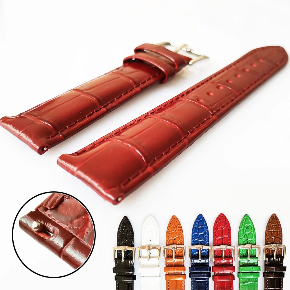 Ремешок для часов из натуральной кожи с переключателем 12 мм 14 16 18 19 20 21 22 24